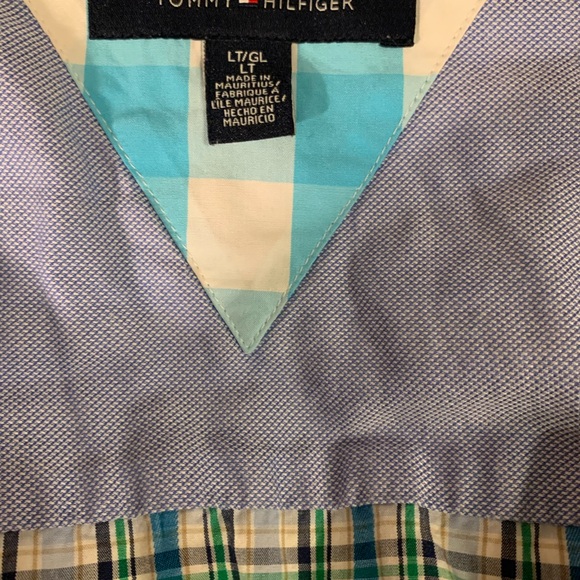 Tommy Hilfiger Teal and Green Plaid Shirt Size Large Gorgeous Color - Picture 8 of 8